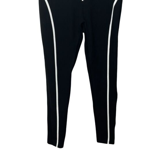 Maniere De Voir High Rise Leggings Women’s 14 Black Zip Trim Compression Inseam - Picture 4 of 12